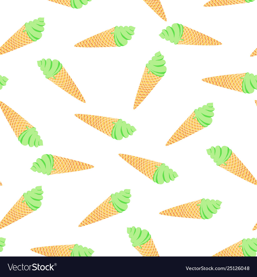 Seamless pattern with ice cream vector image Seamless pattern with ice cream