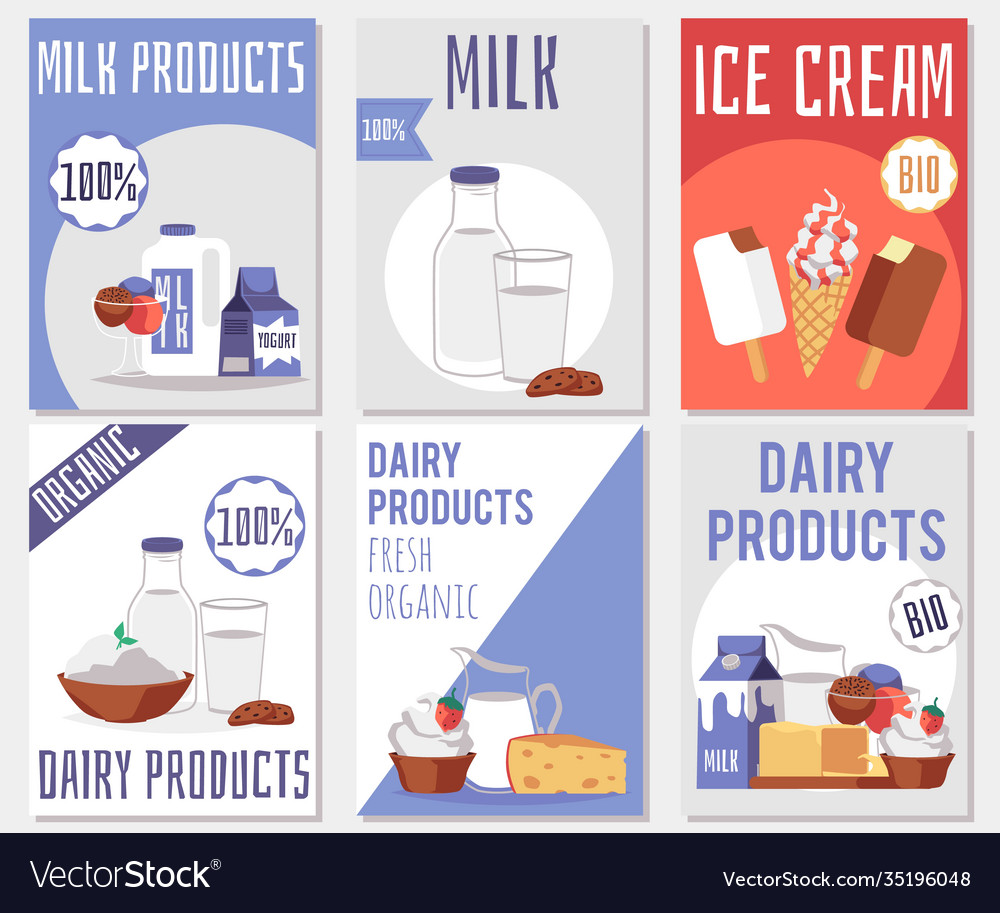 Set banners for promoting dairy and cream