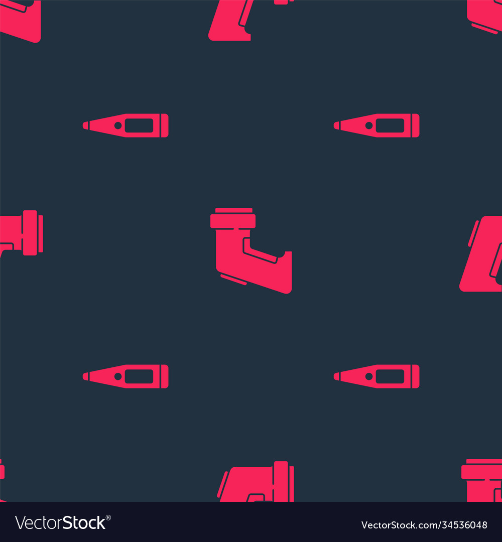 Set digital thermometer and on seamless pattern
