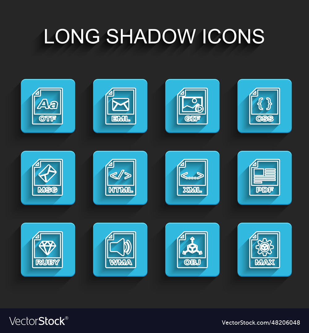 Set line ruby file document wma otf obj max html vector image Set line ruby file document wma otf obj max html