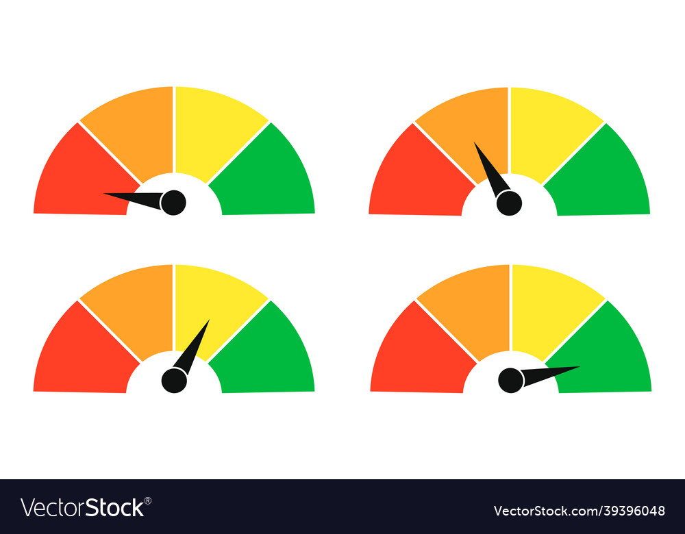 Set of color tachometers flowmeter vector image Set of color tachometers flowmeter