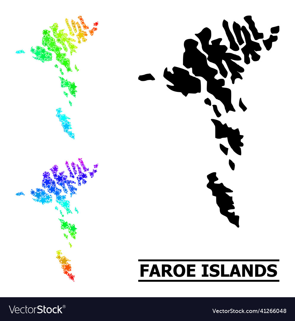 Spectrum gradient stars mosaic map of faroe