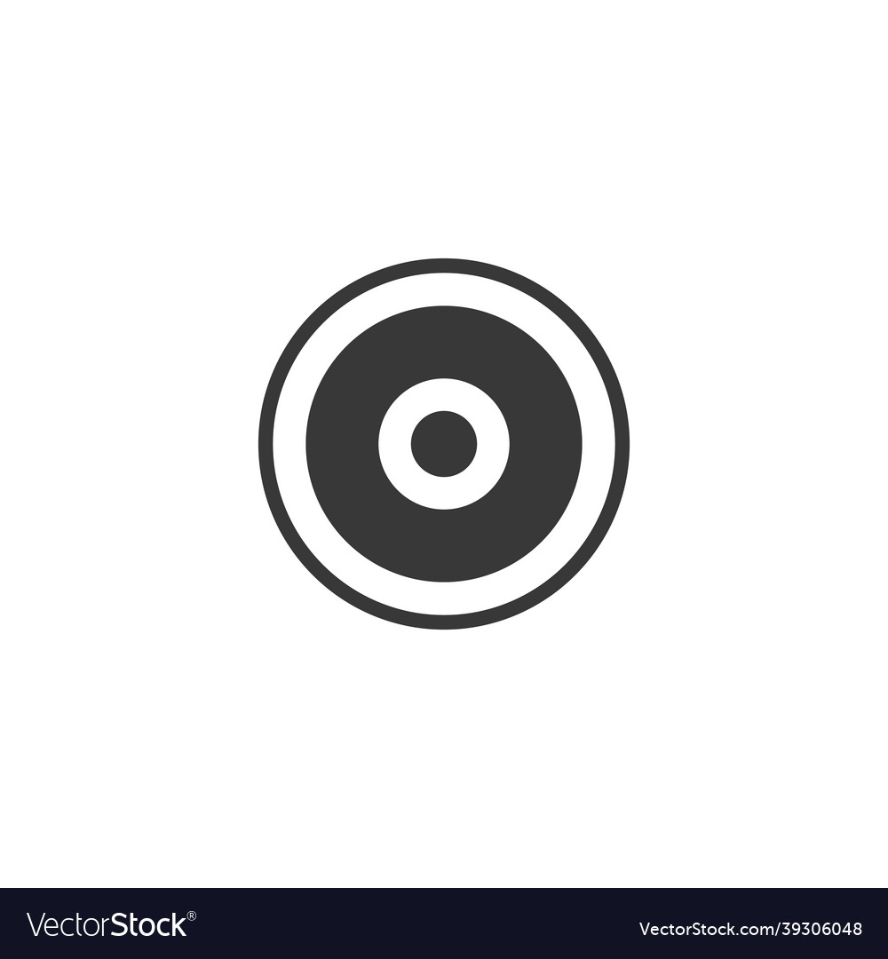 Target simple symbol icon with dot in the middle vector image Target simple symbol icon with dot in the middle