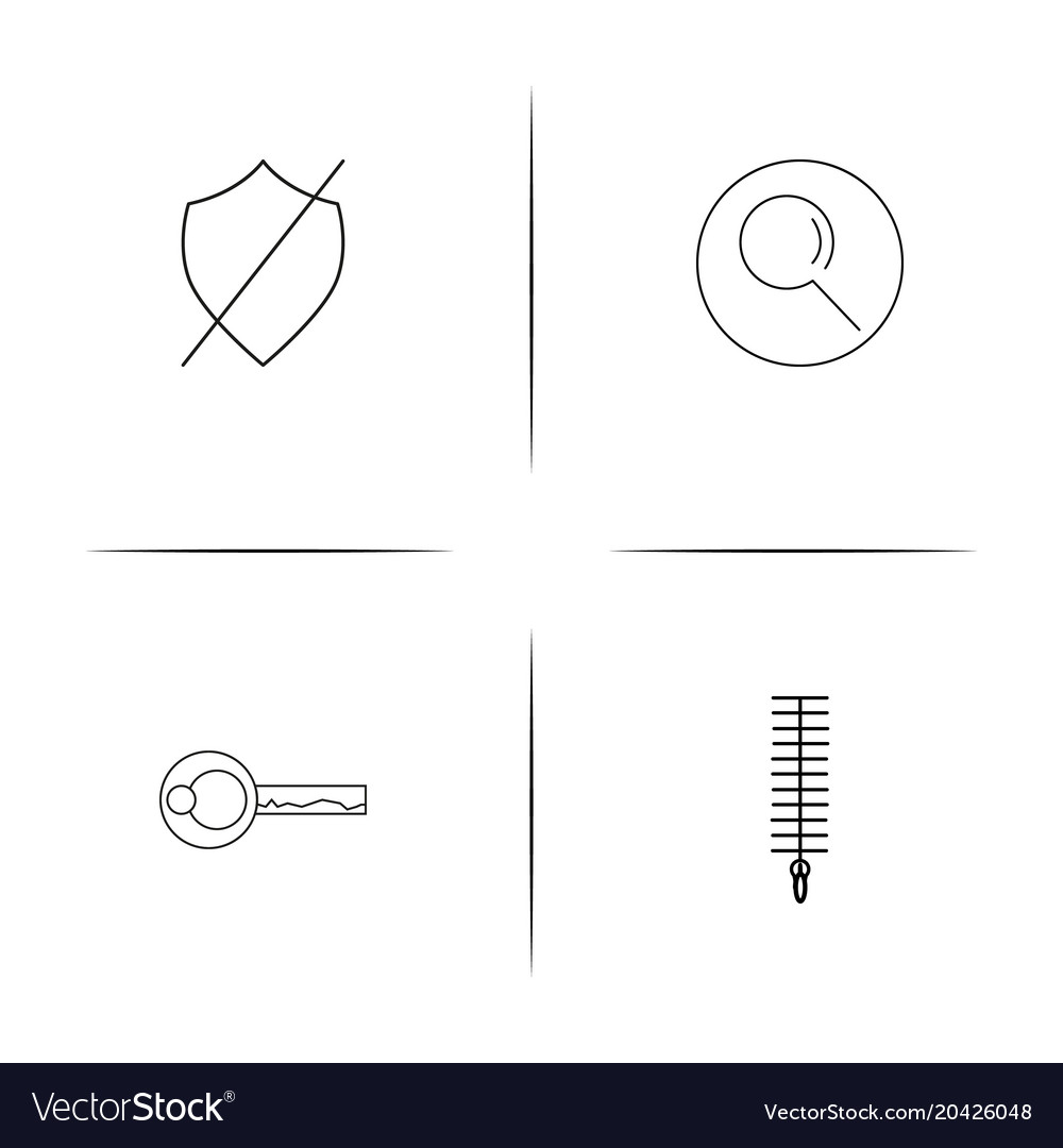 Web and text simple linear icon setsimple outline