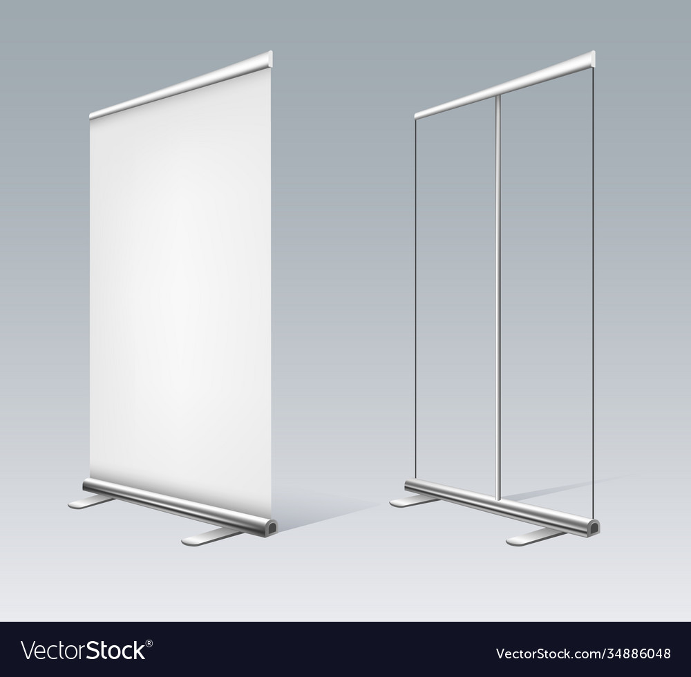 White rollups banner Royalty Free Vector Image