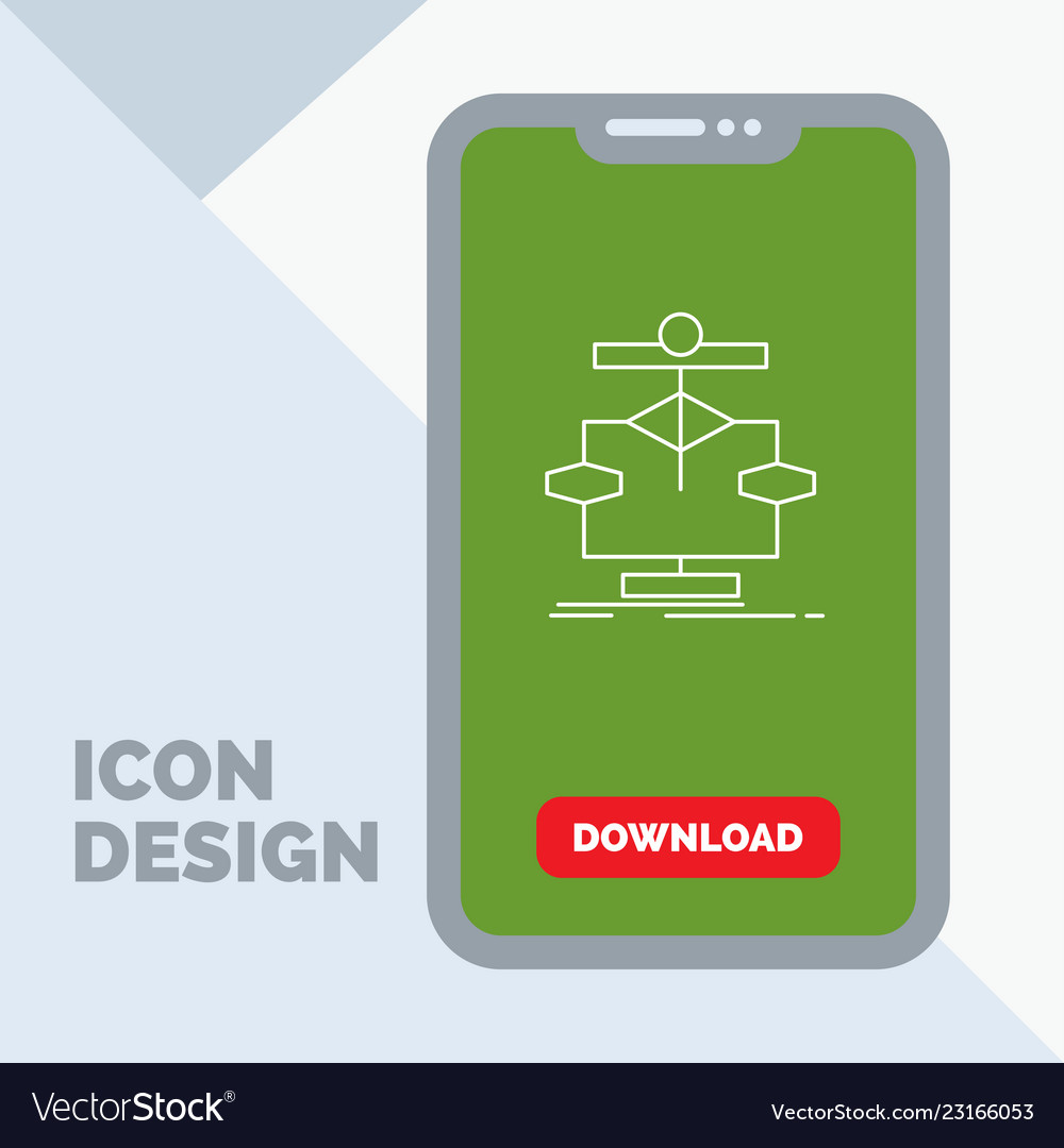 Algorithm chart data diagram flow line icon vector image Algorithm chart data diagram flow line icon