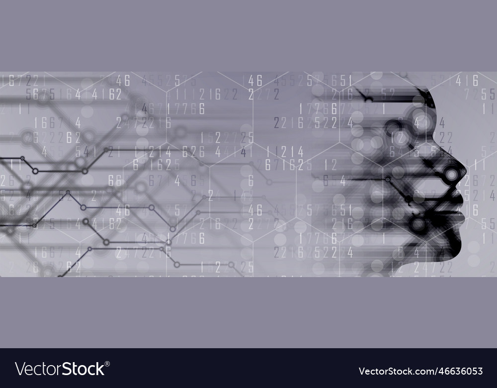 Artificial intelligence technology web background vector image Artificial intelligence technology web background