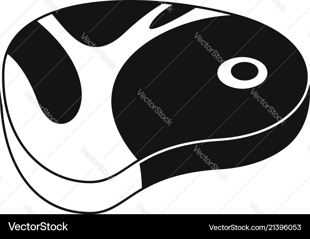 Beef steak icon simple style Royalty Free Vector Image