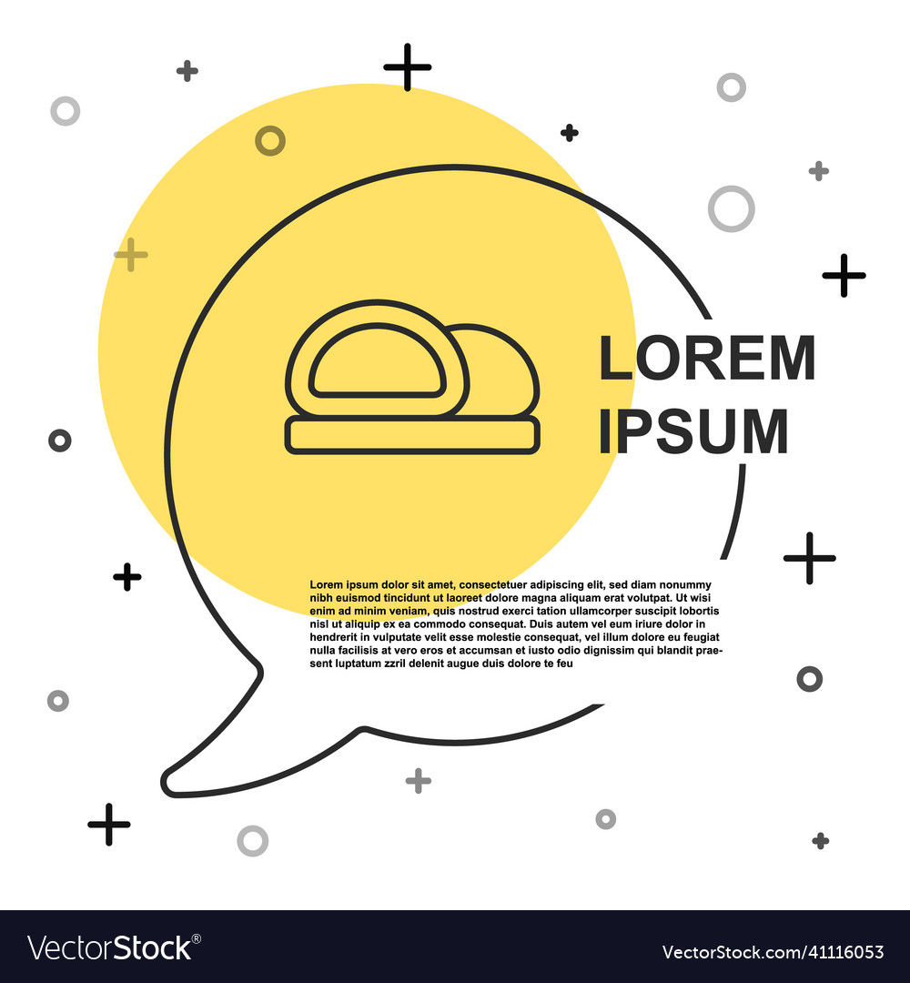 Black line sushi icon isolated on white background vector image Black line sushi icon isolated on white background
