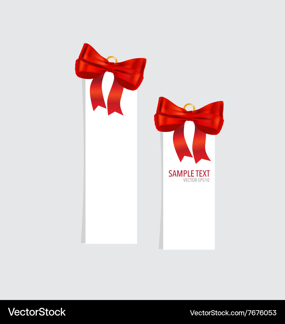 Cards with red ribbons Royalty Free Vector Image