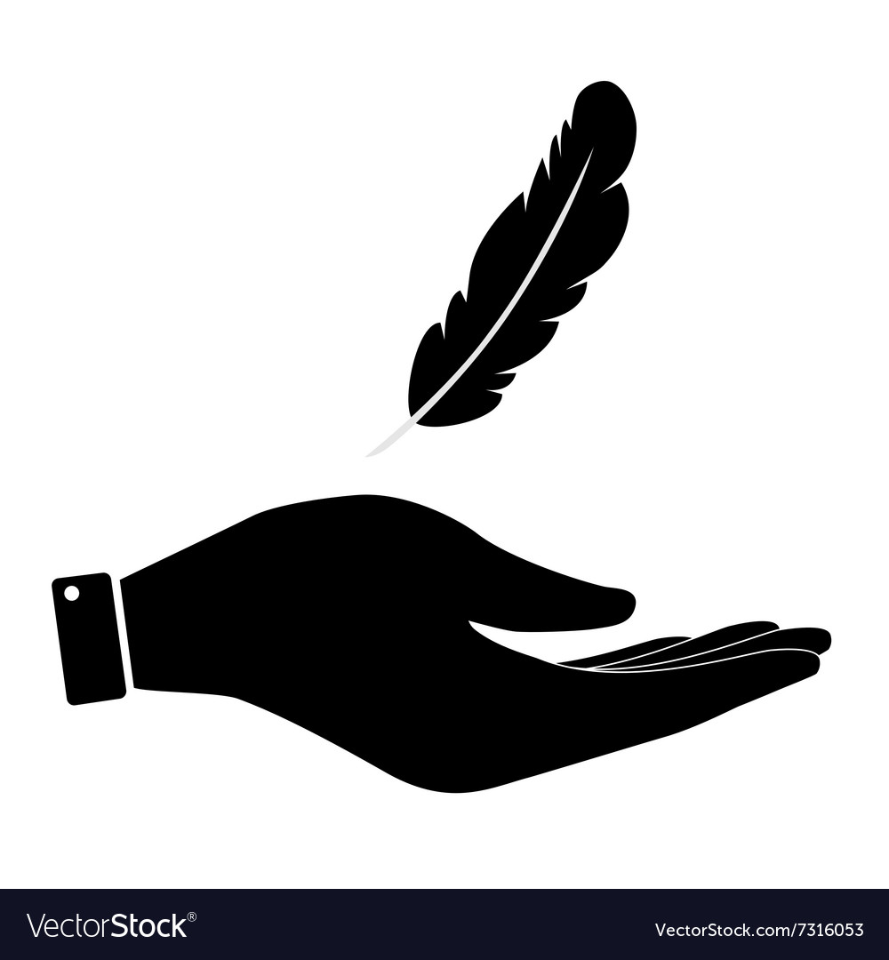 Feather in hand icon