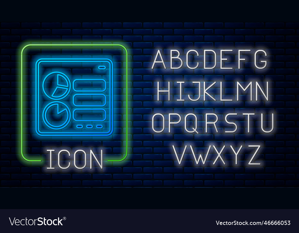 Glowing neon computer api interface icon isolated vector image Glowing neon computer api interface icon isolated
