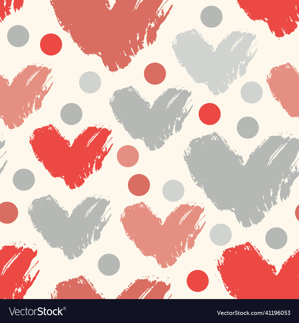 Grunge Heart Dots Pattern