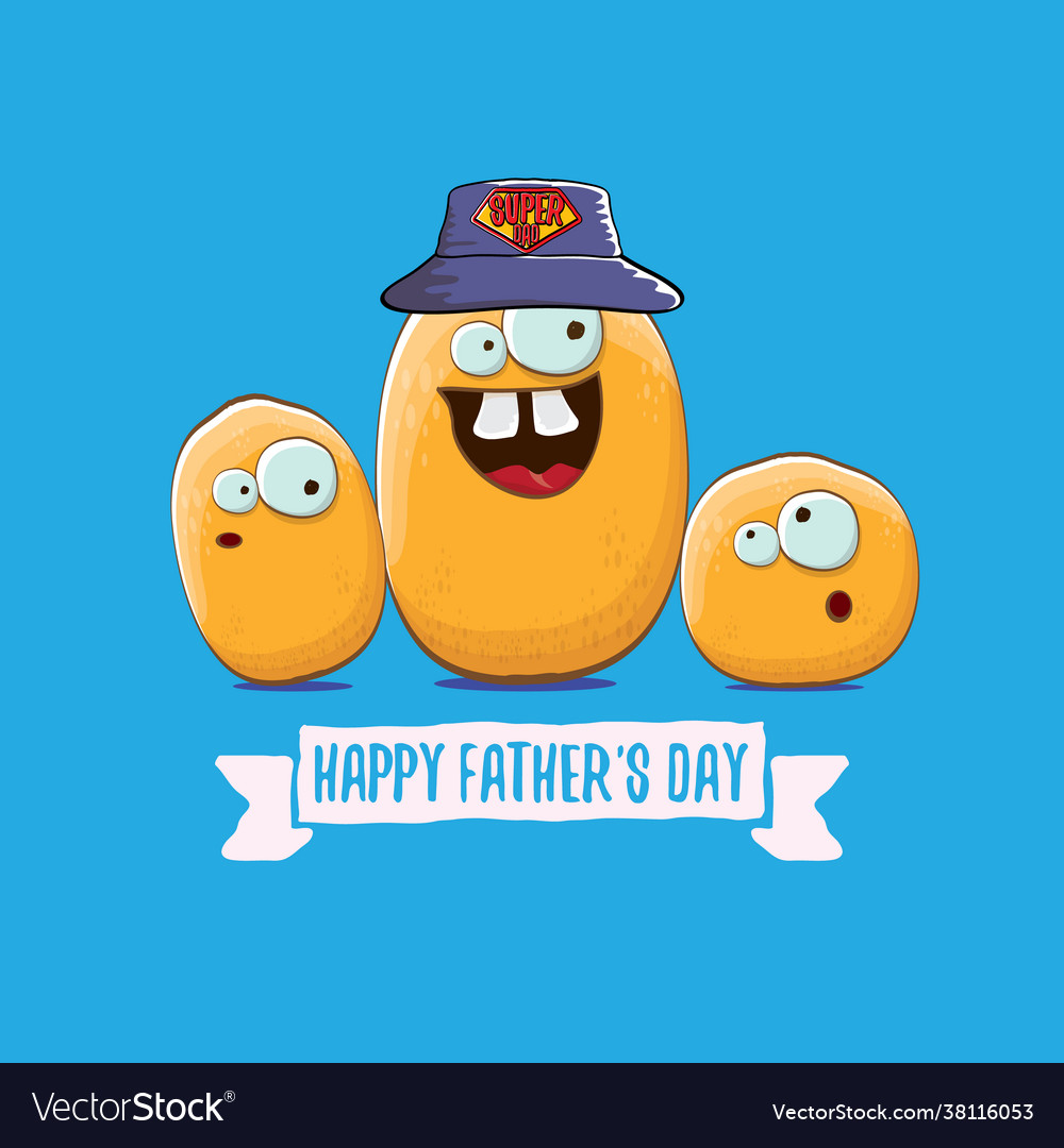 Happy fathers day greeting card with cartoon