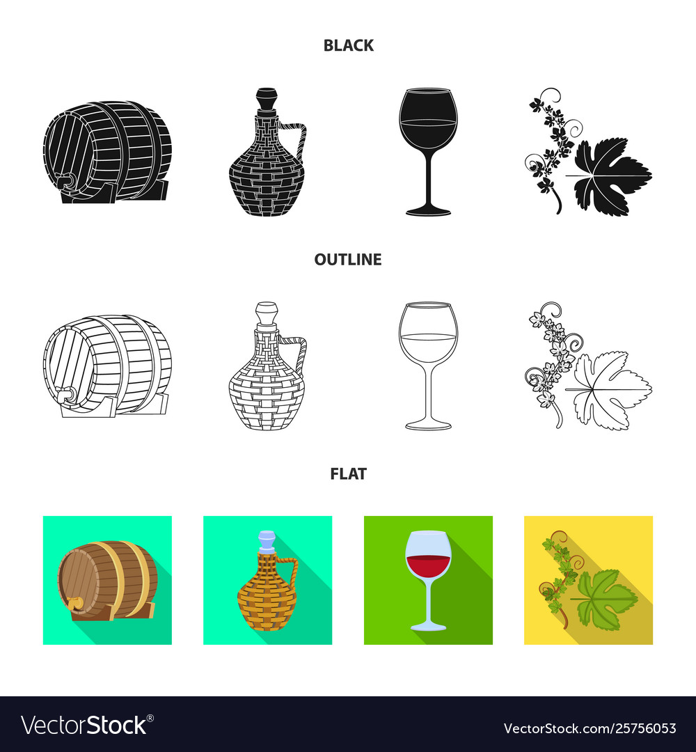Isolated object farm and vineyard icon set