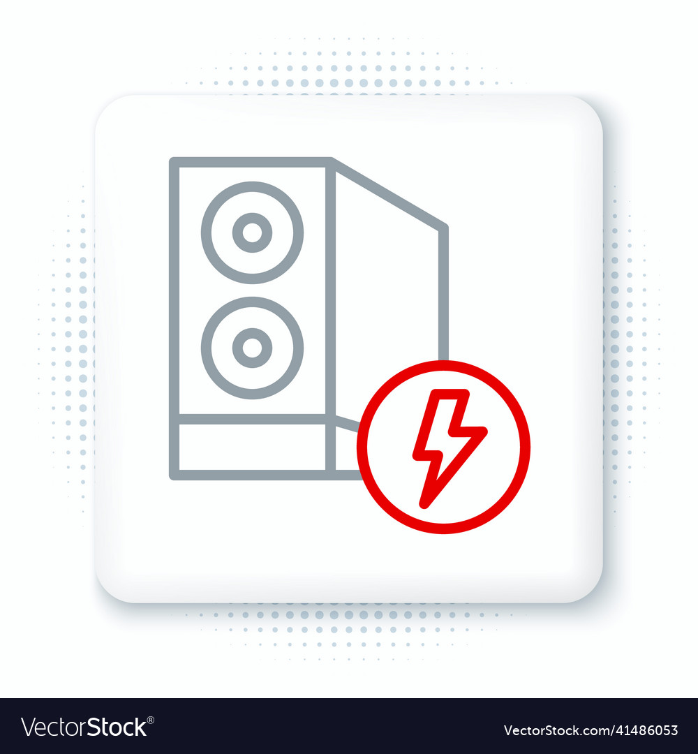 Line case of computer icon isolated on white