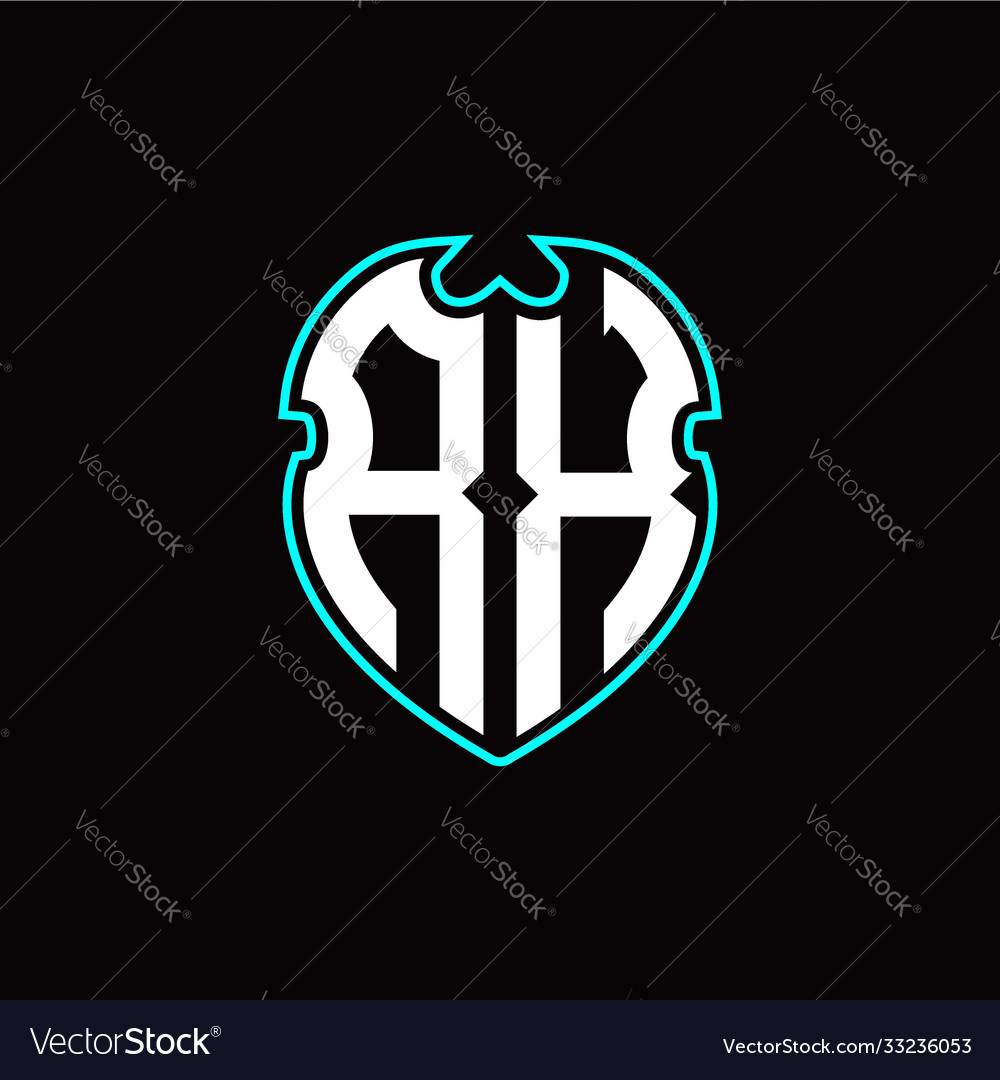 R x initial logo design with a shield shape vector image R x initial logo design with a shield shape