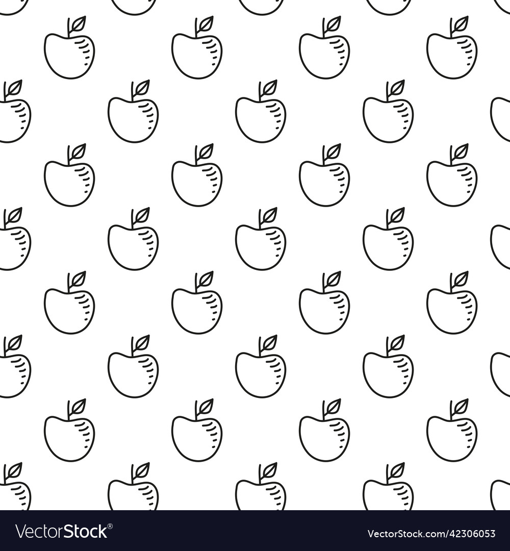 Seamless pattern with apples vector image Seamless pattern with apples