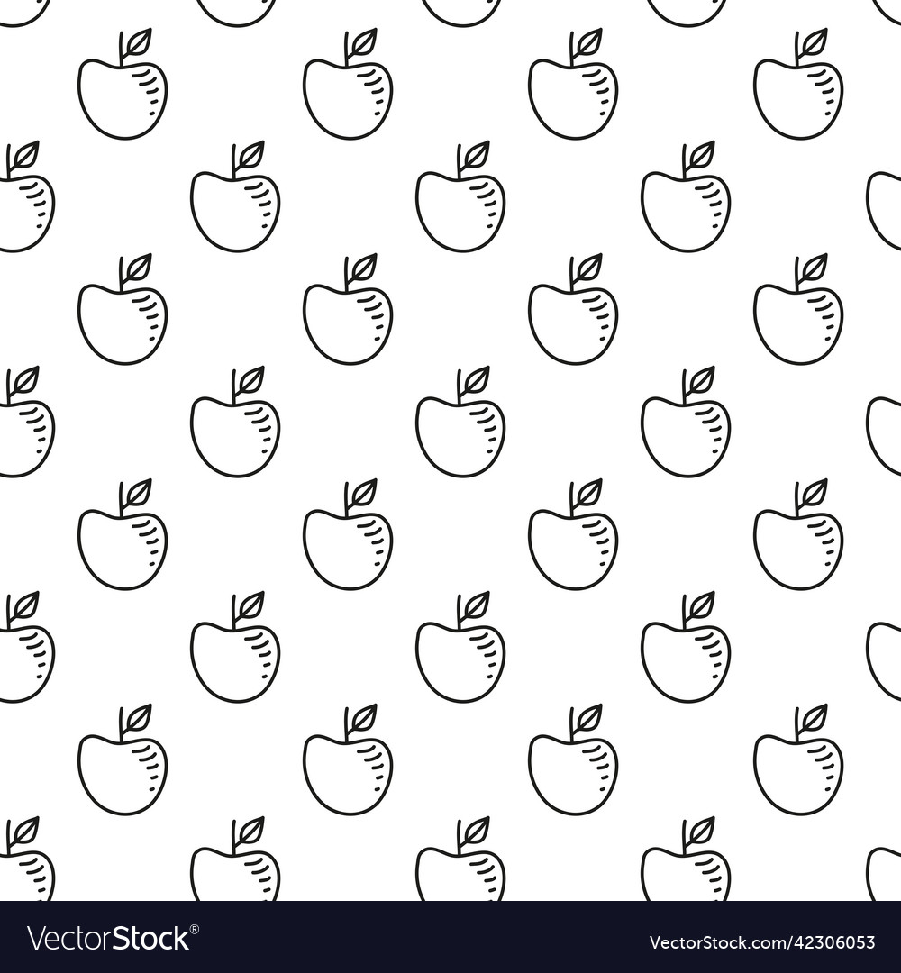 Seamless pattern with apples