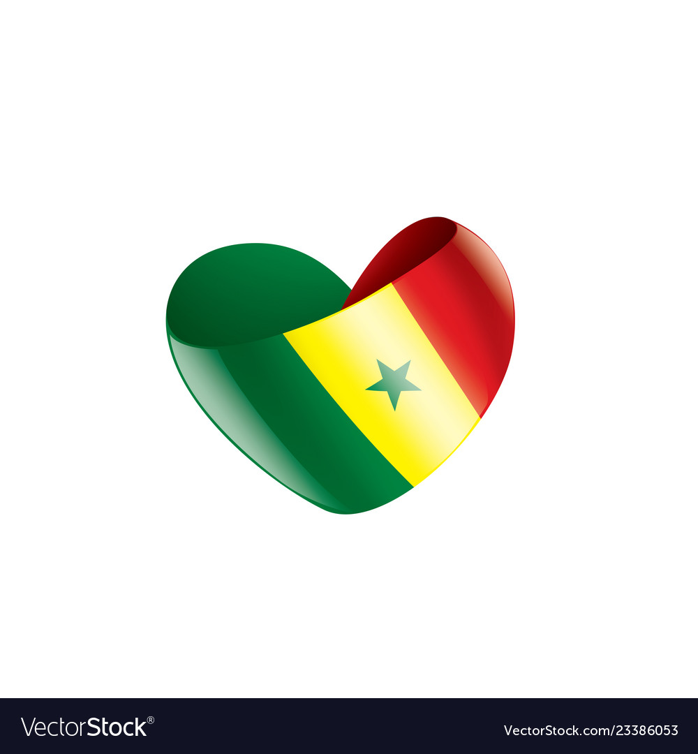 Senegal flag on a white