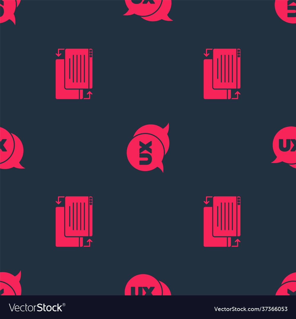 Set ui oder ux design und auf nahtlosem Muster vector image Set ui oder ux design und auf nahtlosem Muster