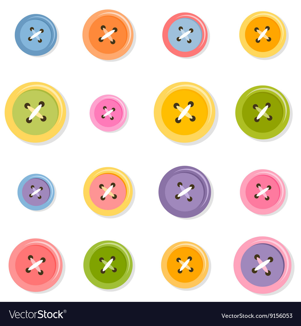 Sewing buttons set Royalty Free Vector Image - VectorStock