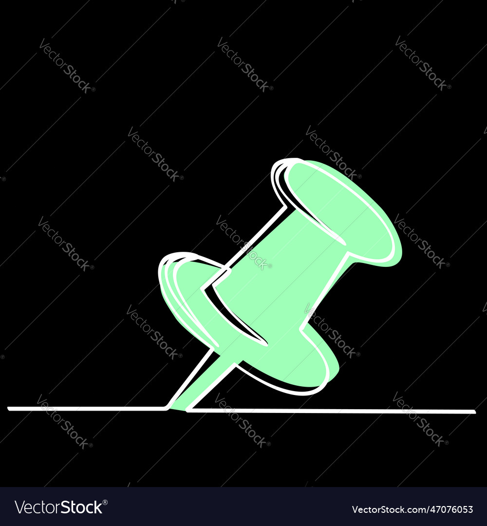 Simple sketch push pin single one line art