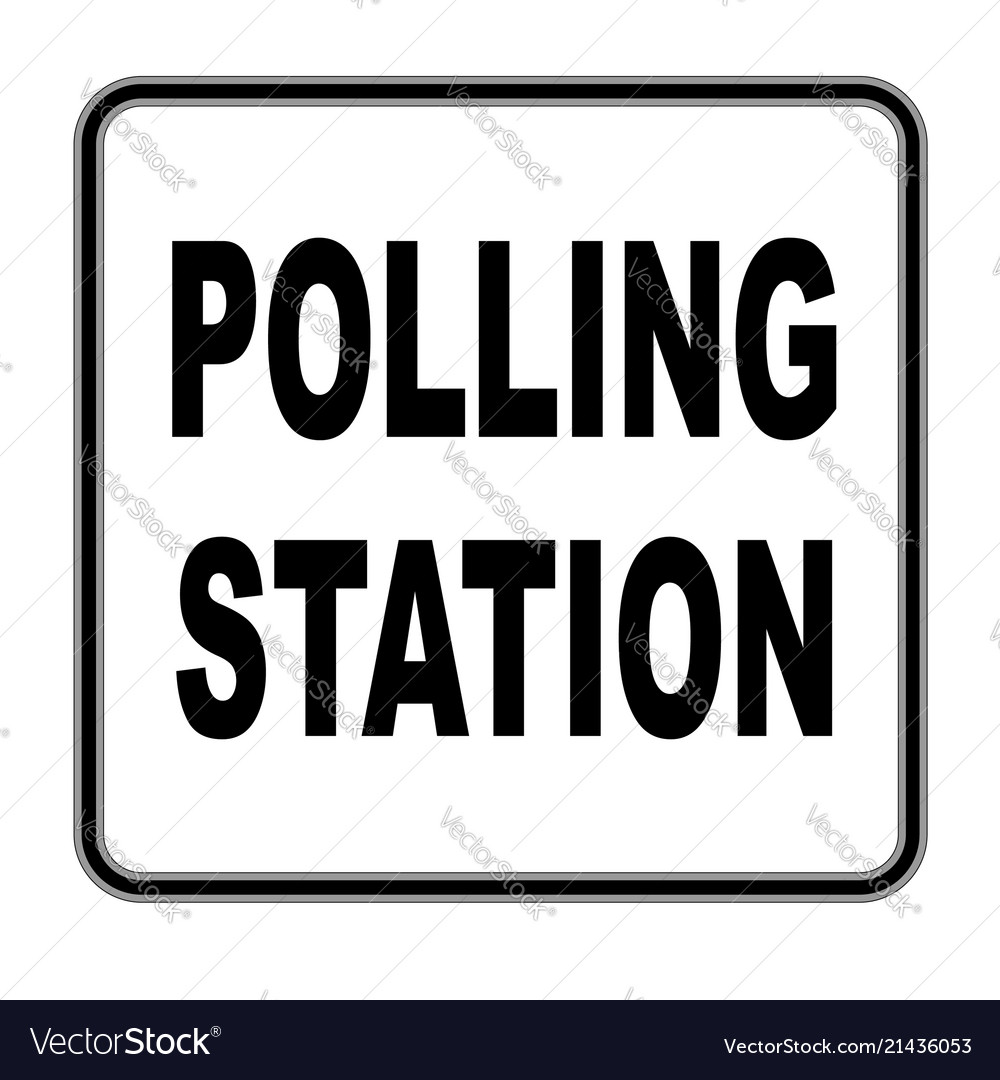 Square polling station sign