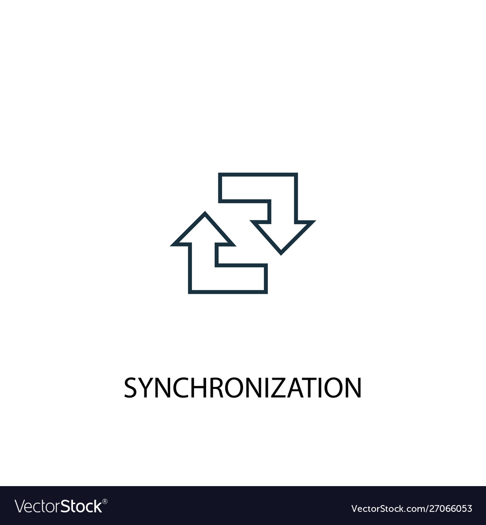 Synchronization concept line icon simple element