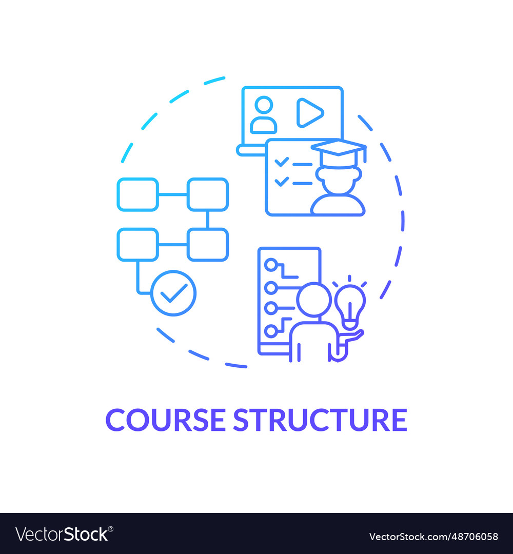 2d gradient thin linear icon course structure vector image 2d gradient thin linear icon course structure