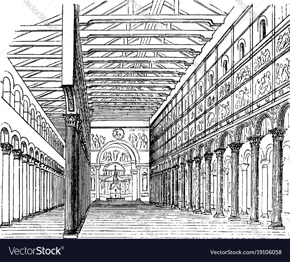 Basilica Of San Paolo Italian Buildings And Vector Image