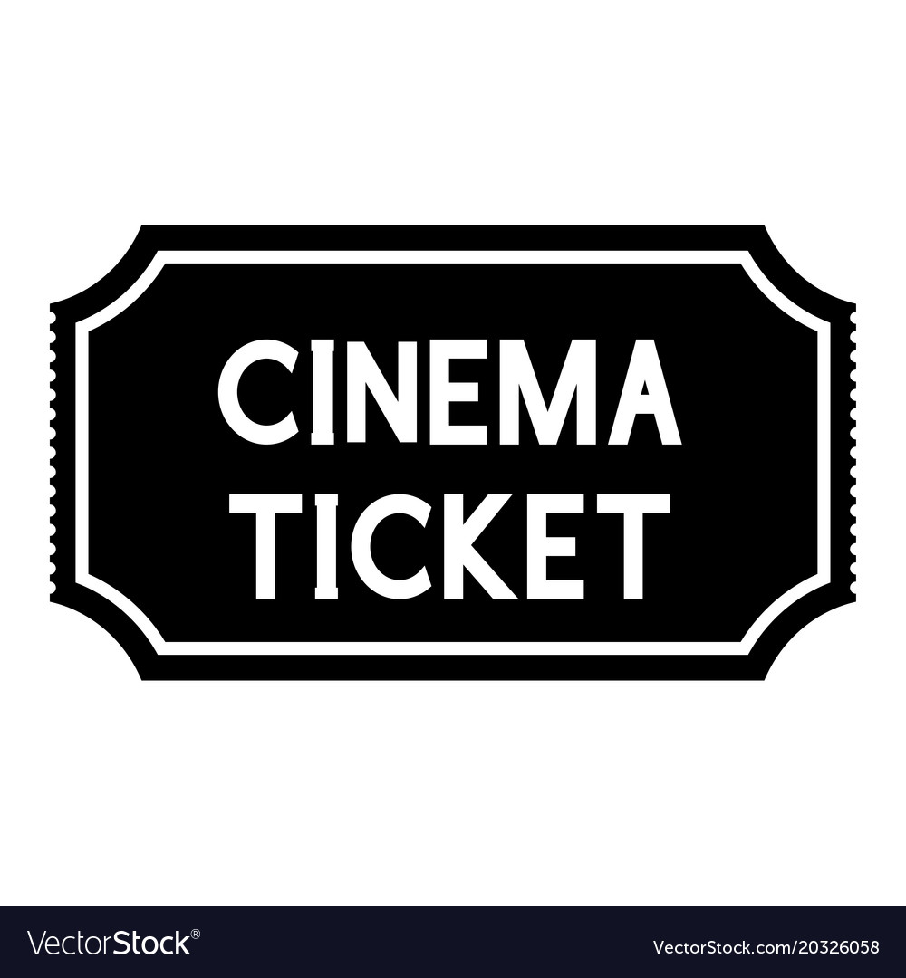 Cinema ticket black silhouette icon