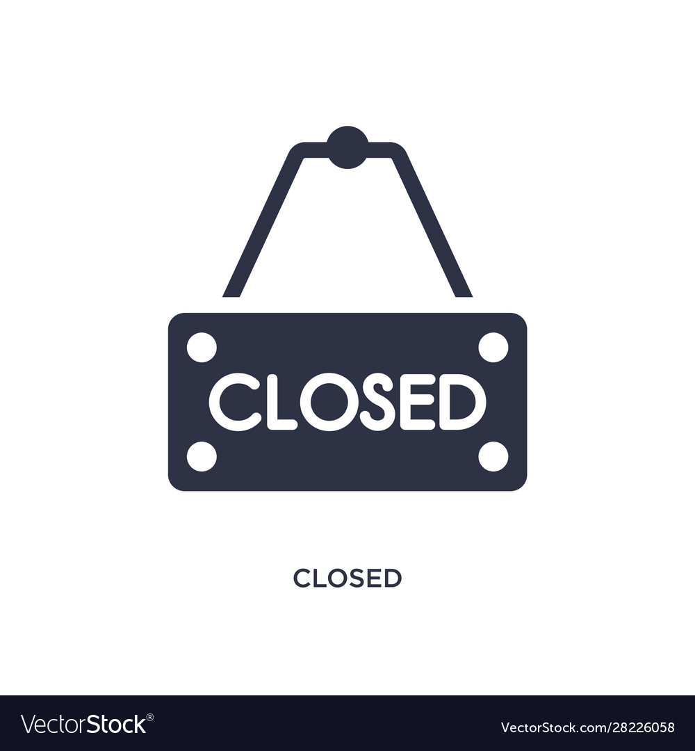 Closed icon on white background simple element