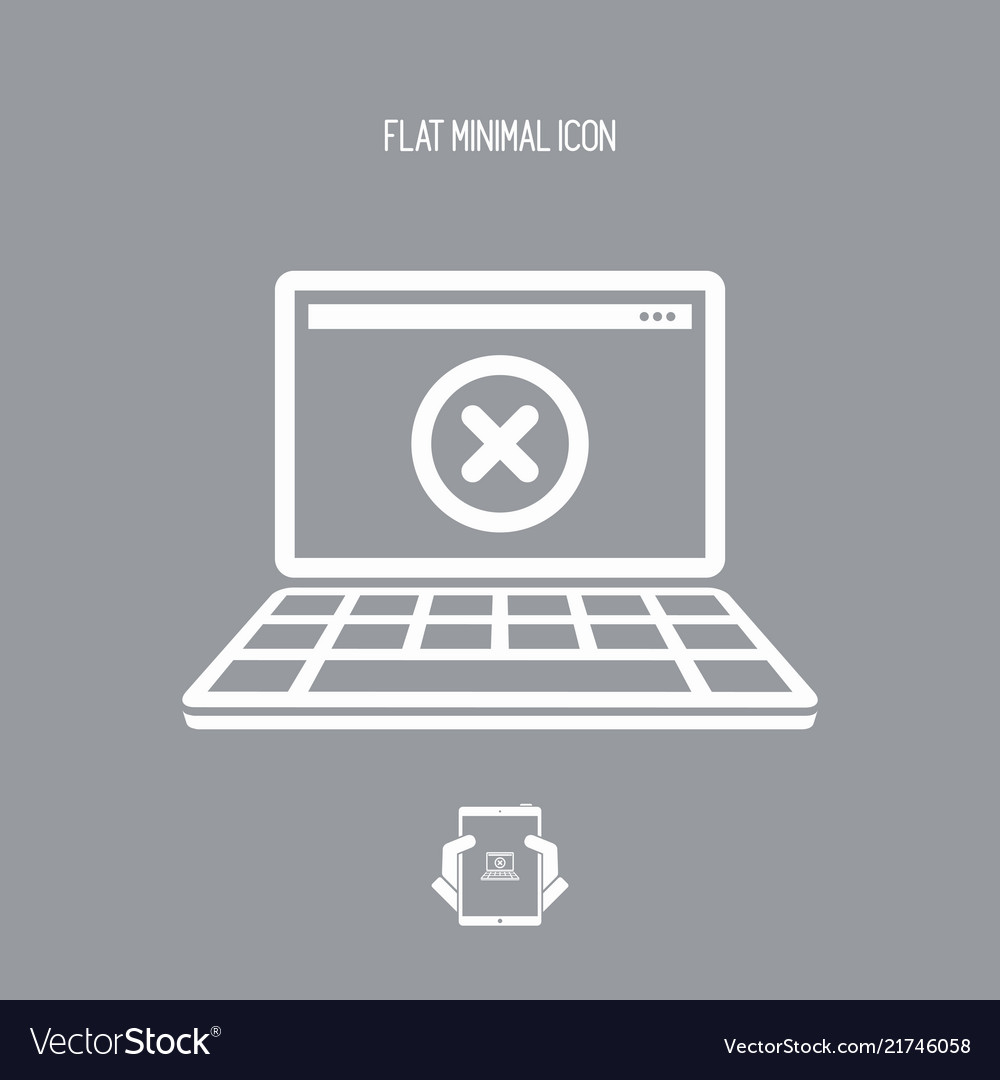 Computer error - flat minimal icon