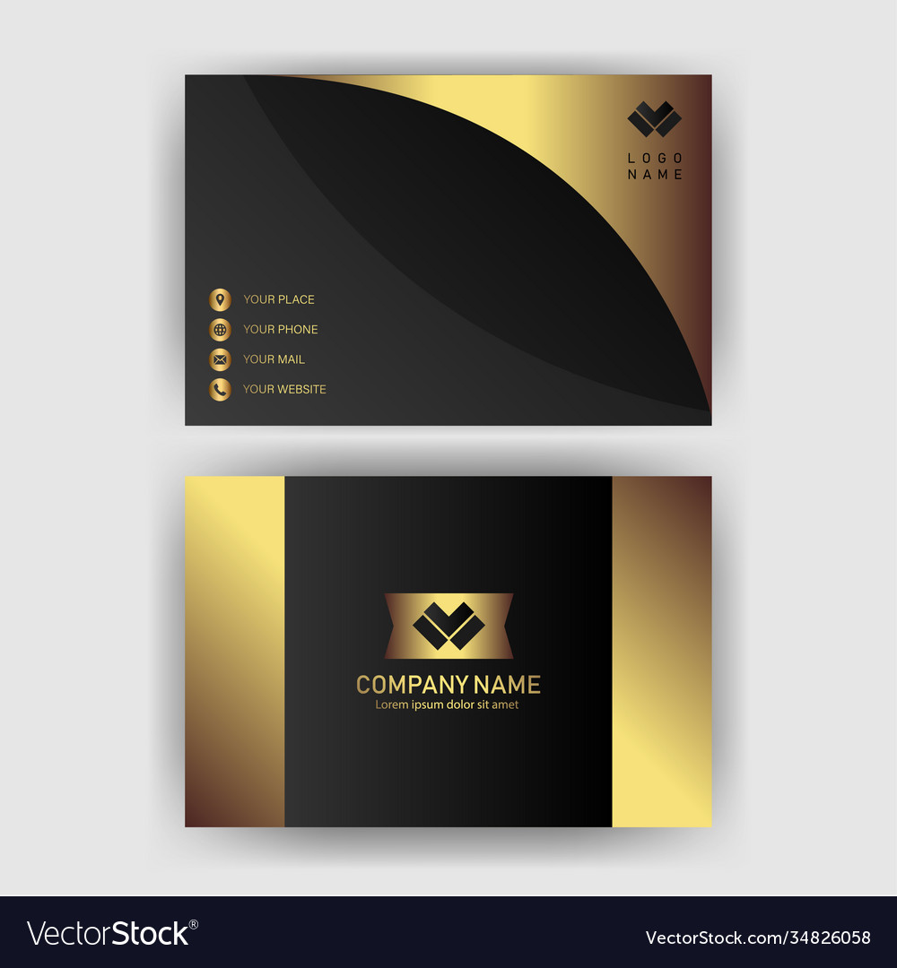 Creative black dark business card template modern