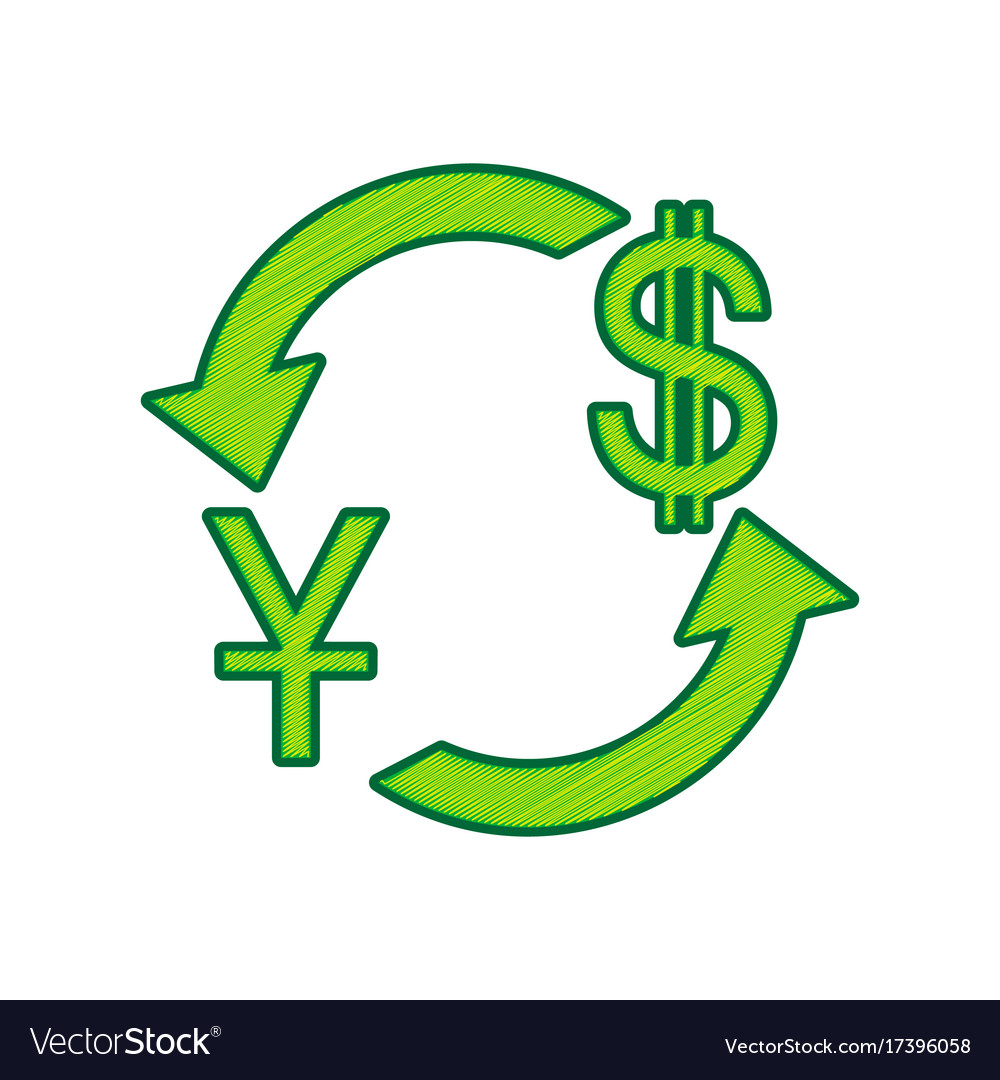 Currency exchange sign china yuan and us dollar Vector Image