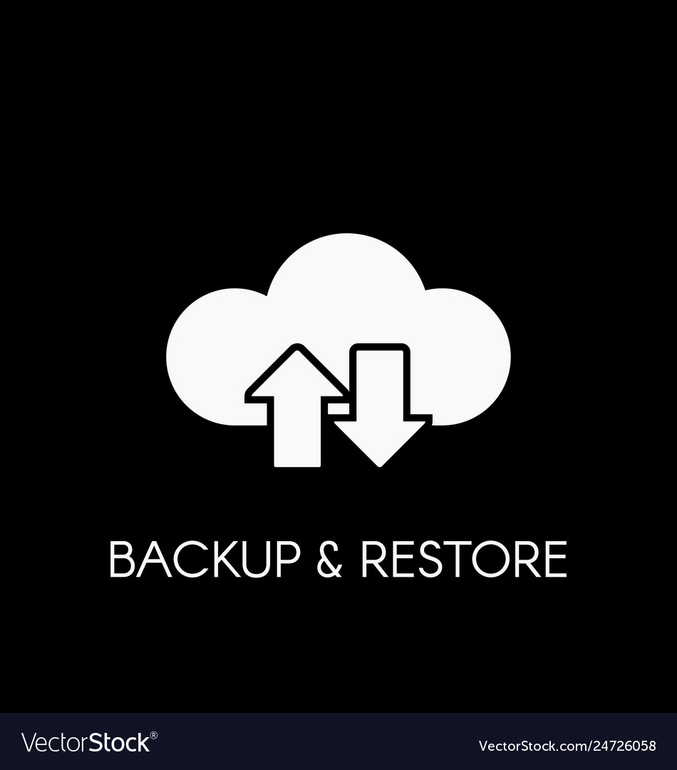Data cloud icon backup and restore sign vector image Data cloud icon backup and restore sign