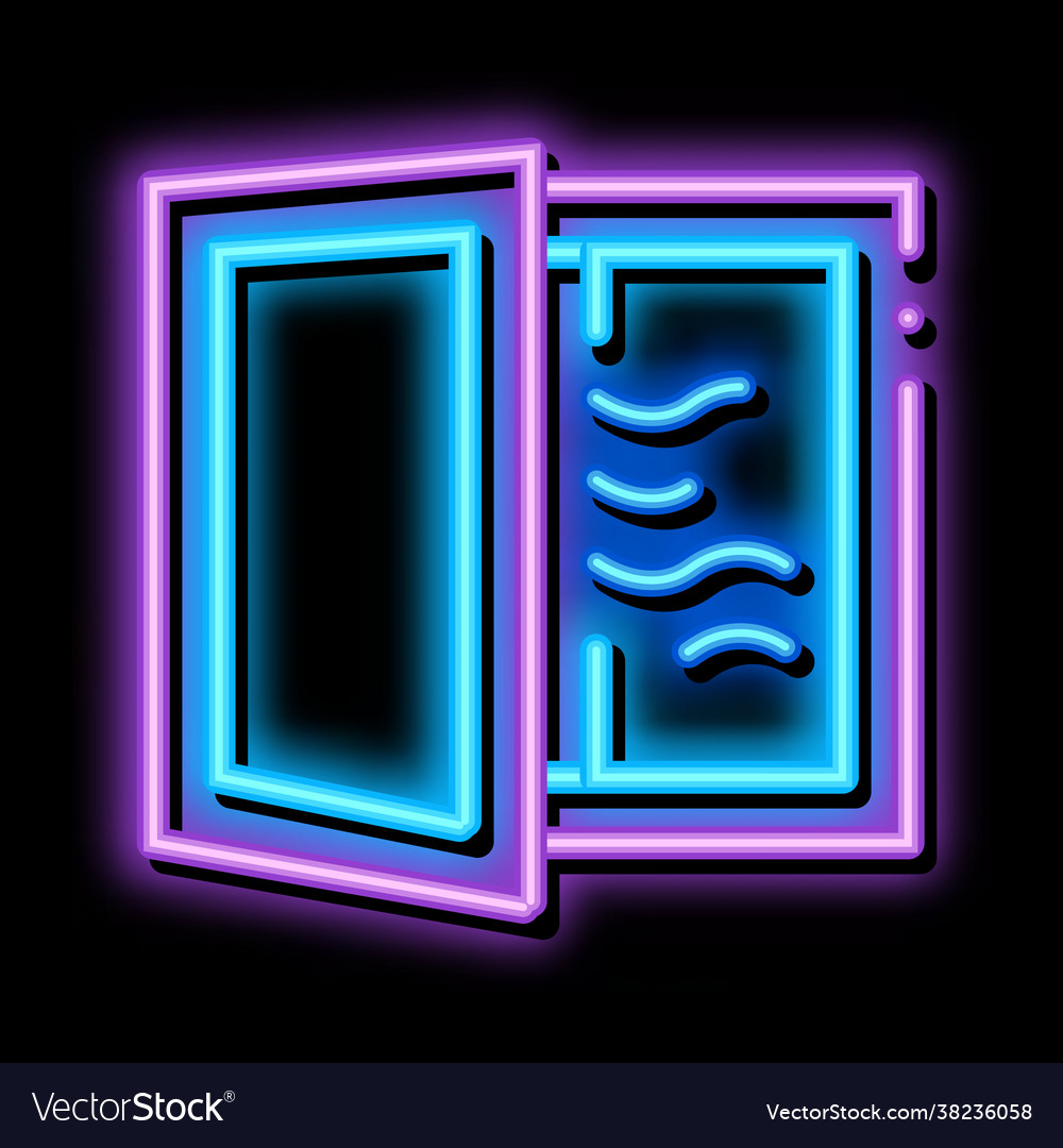 Draft in window neon glow icon