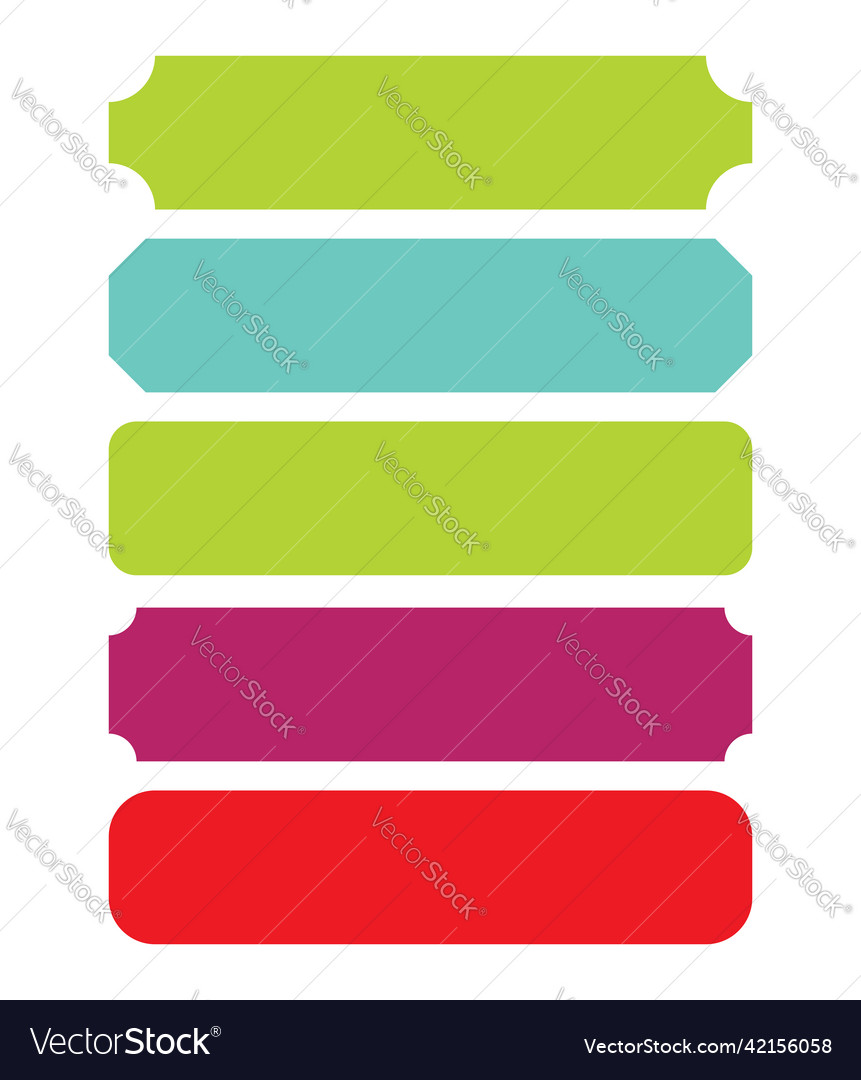 Flat banner button template shape with corner vector image Flat banner button template shape with corner
