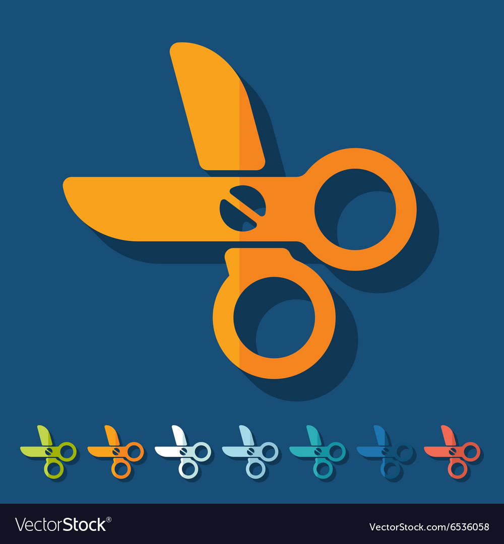 Flat design scissors