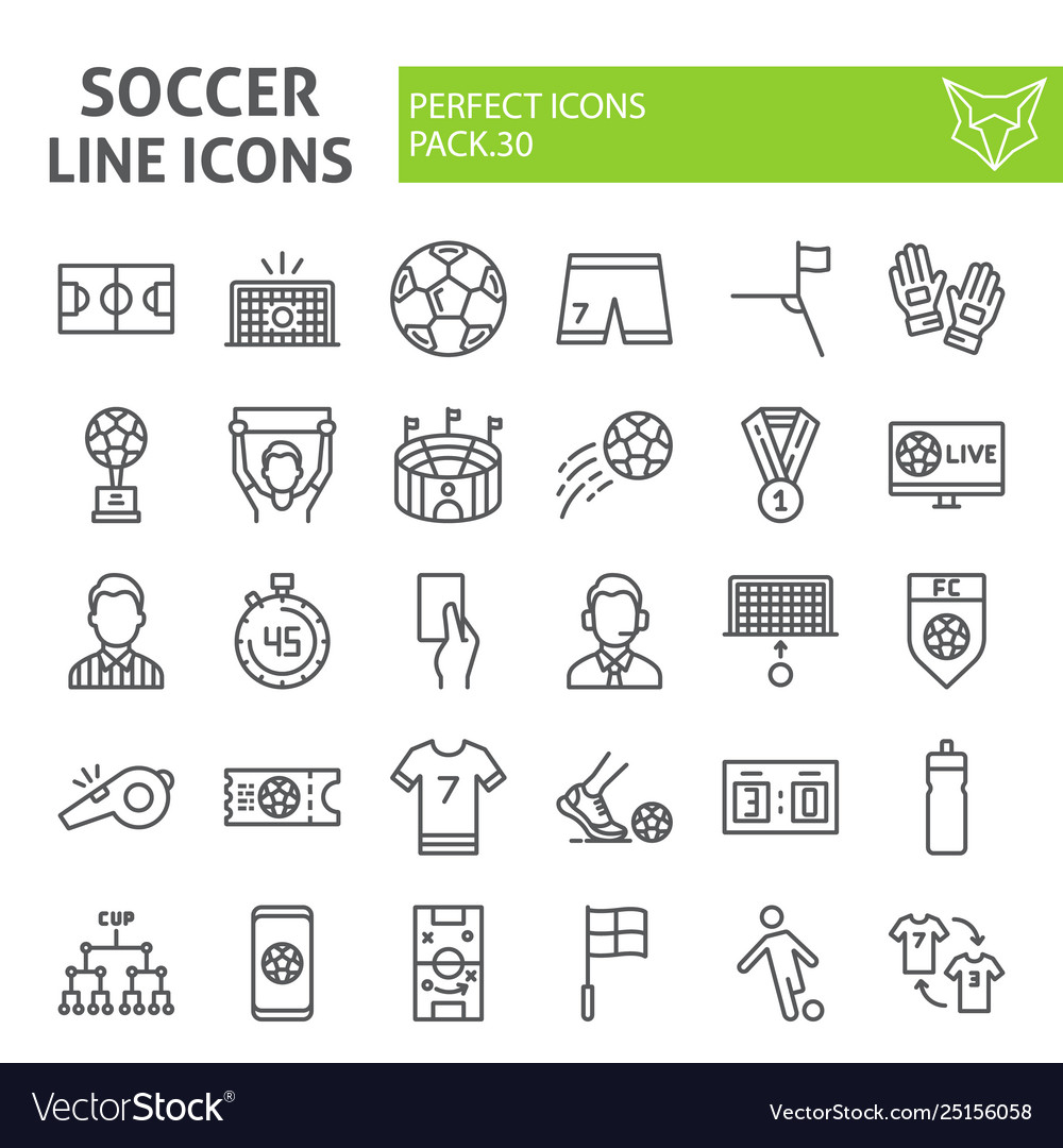 Football Line Icons - Soccer Set