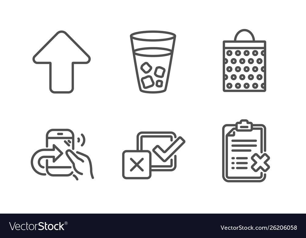 Ice tea upload and share call icons set checkbox vector image Ice tea upload and share call icons set checkbox