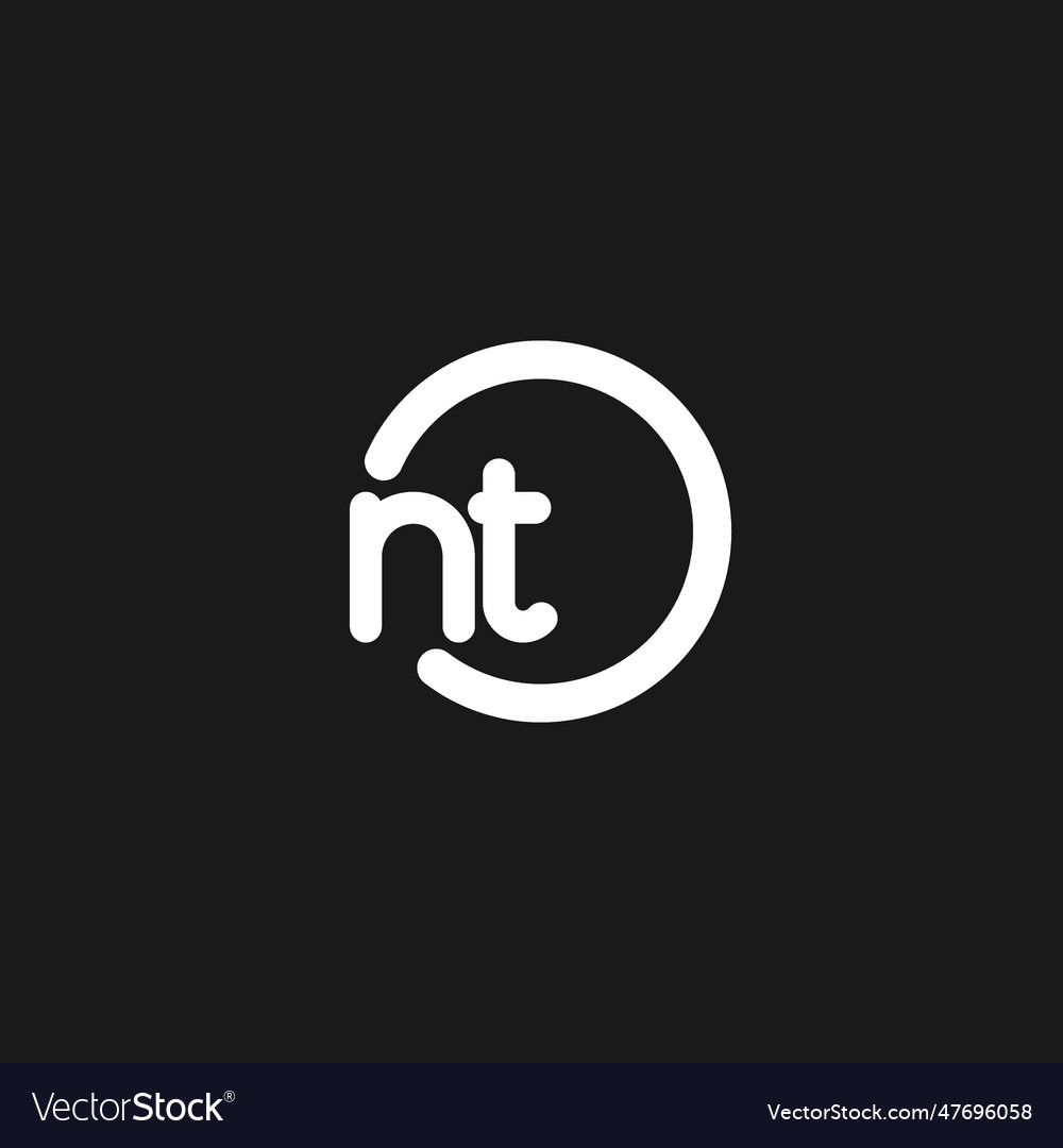 Initials nt logo monogram with simple circles Vector Image