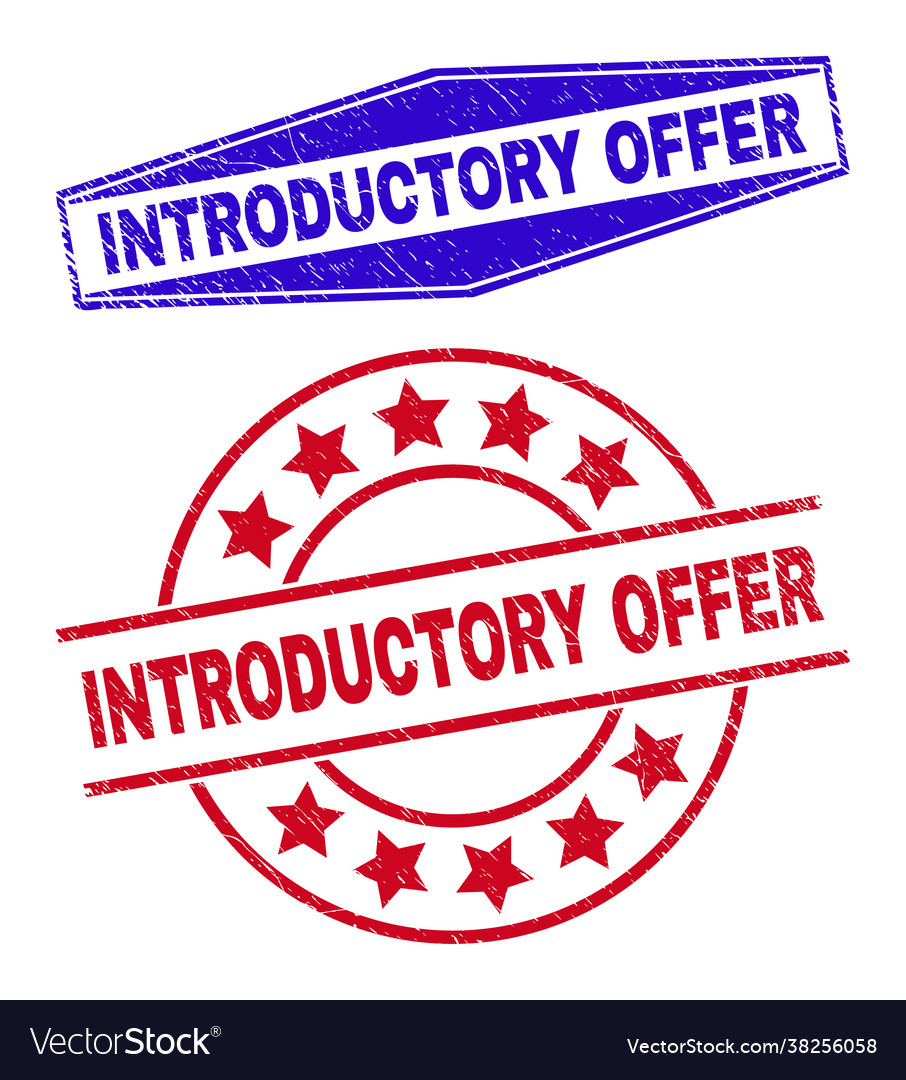Introductory offer rubber stamps in circle vector image Introductory offer rubber stamps in circle