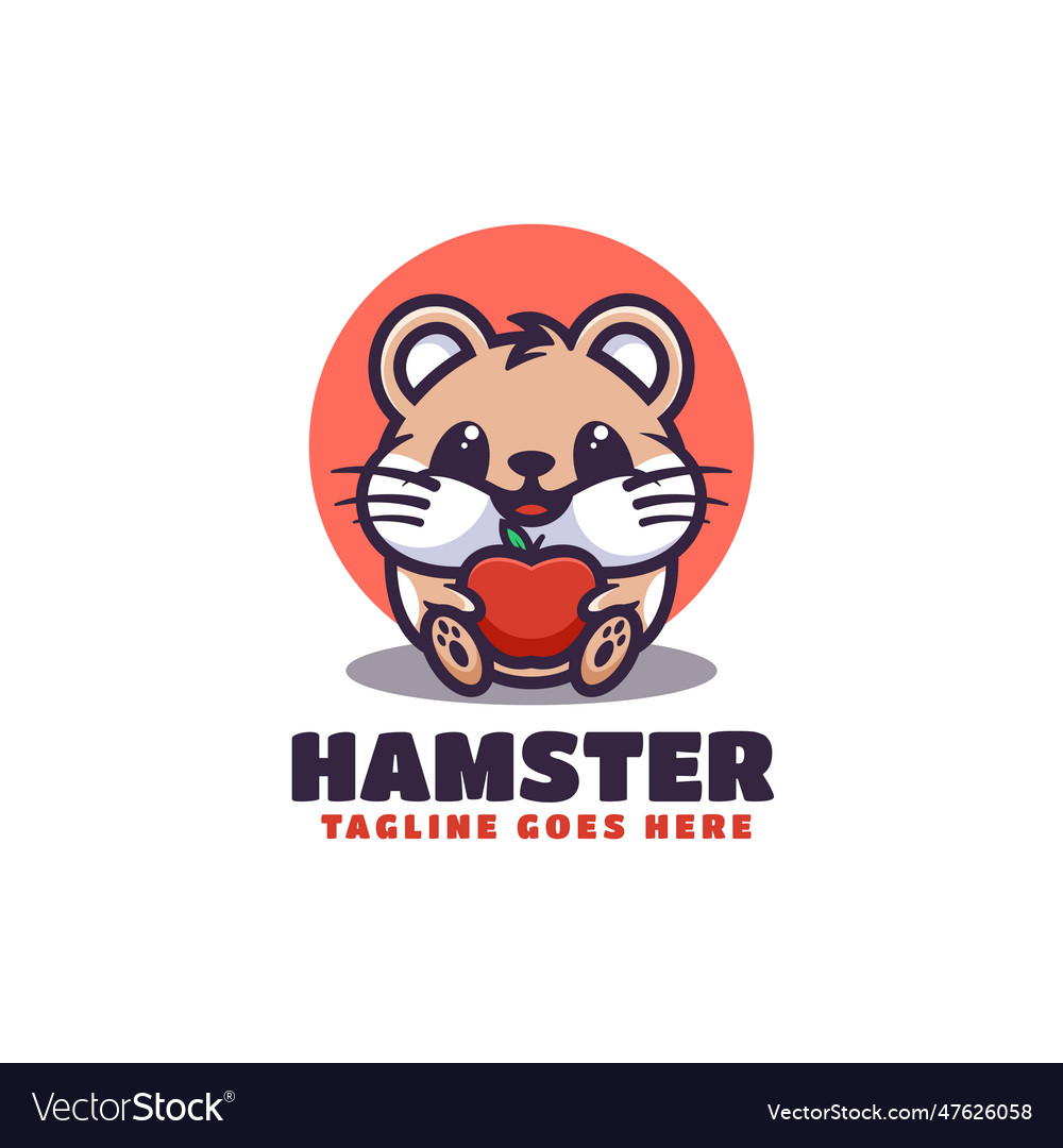 Logo hamster mascot cartoon style