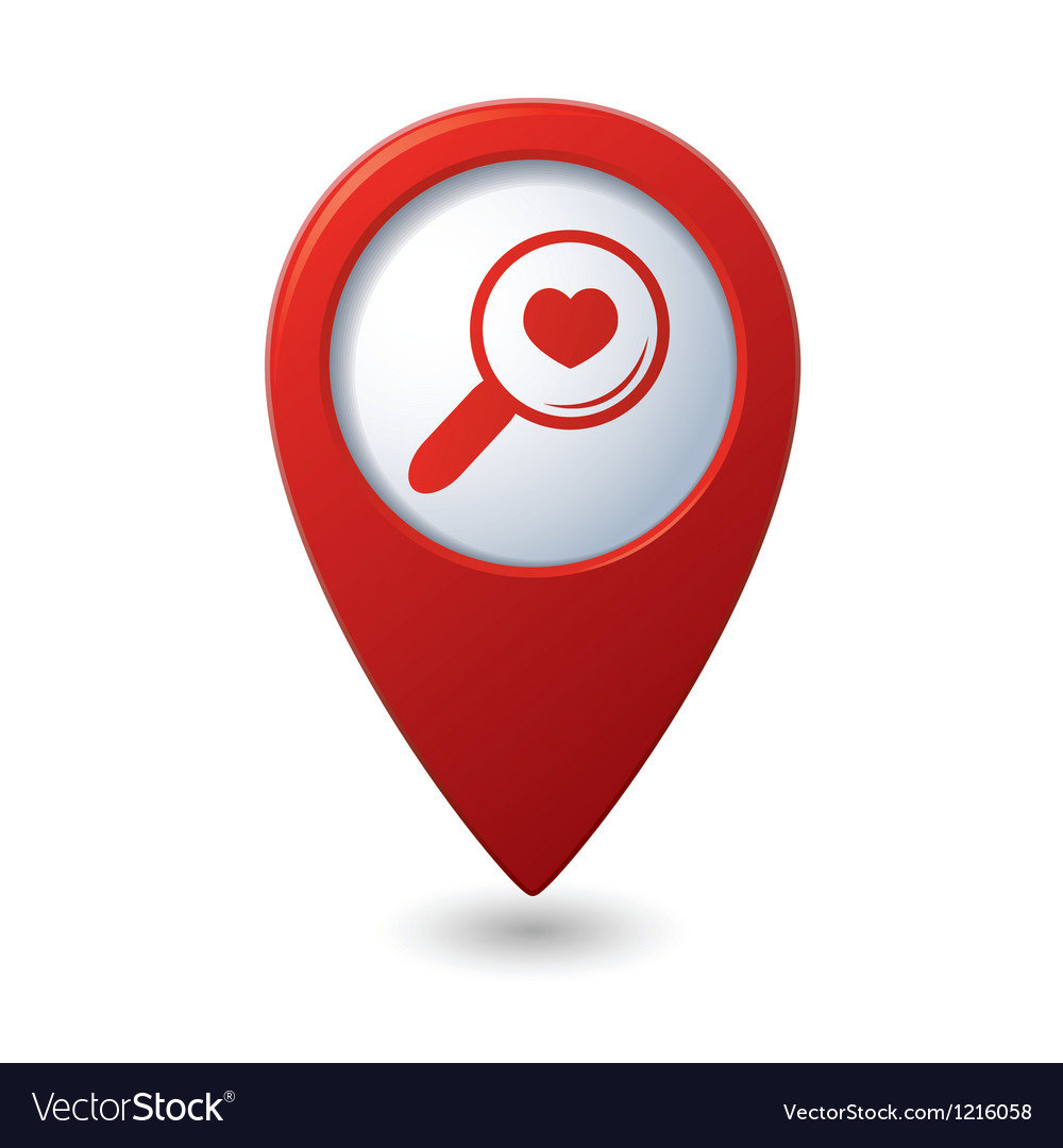 Map Pointer with Heart Icon - Zoom