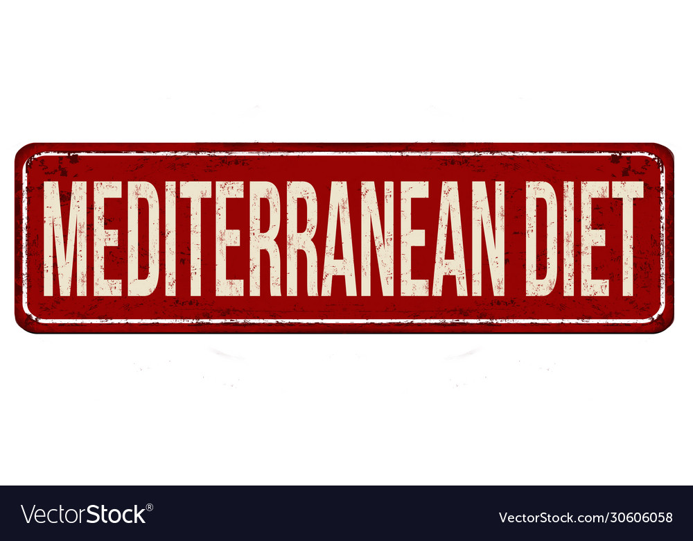 Mediterranean diet vintage rusty metal sign