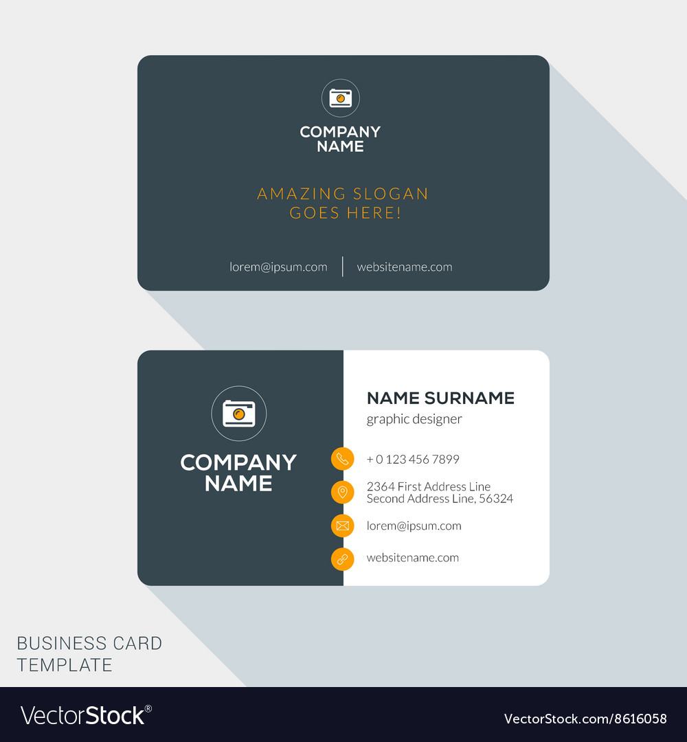 Modern creative business card template flat design