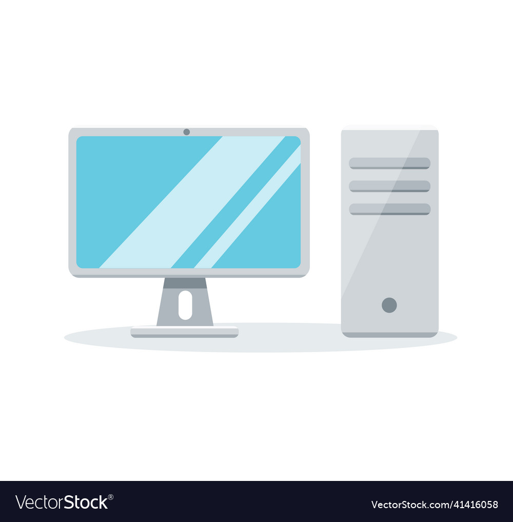 Pc computer and monitor Vector Image Pc computer and monitor