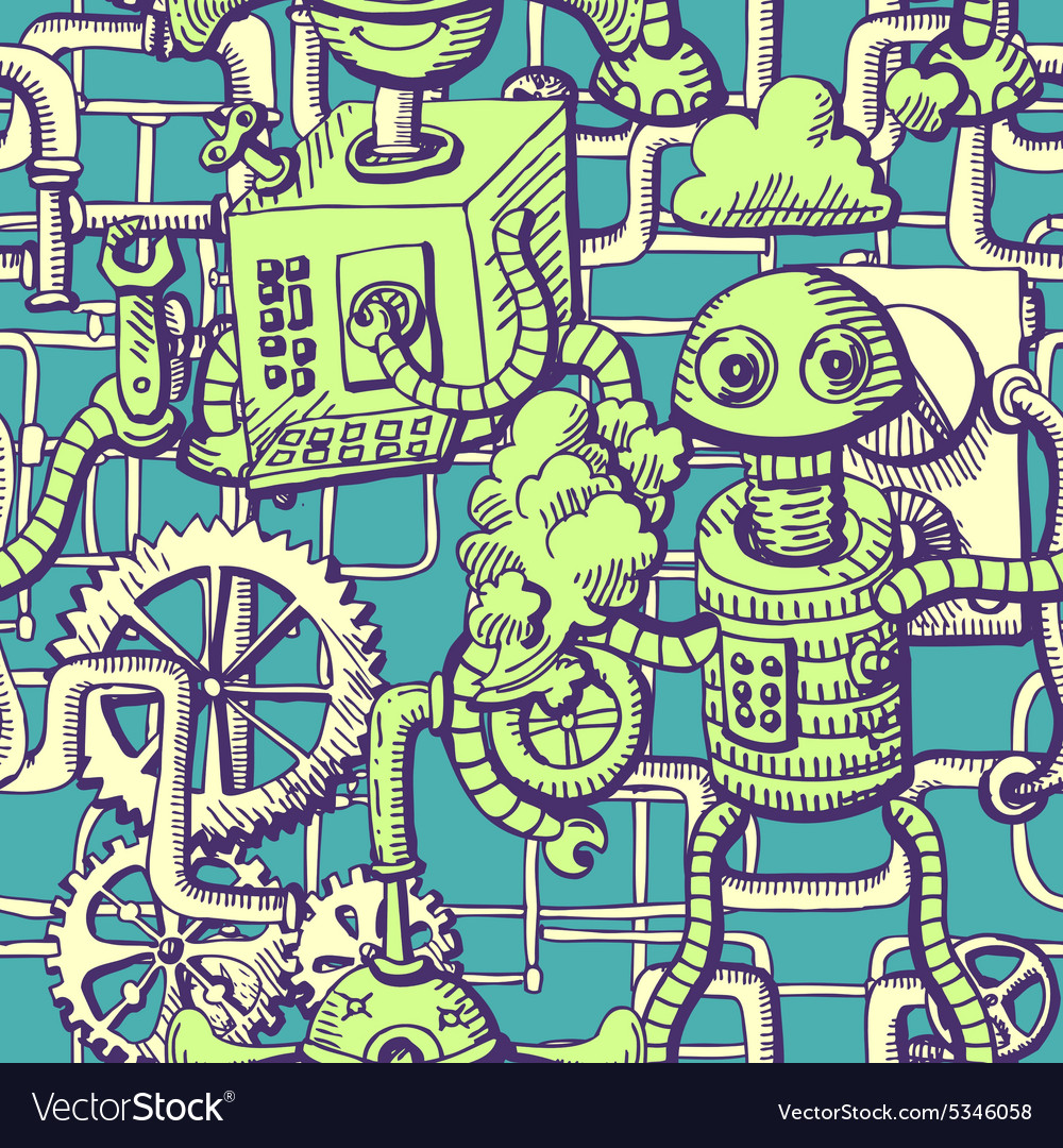 Robots seamless pattern